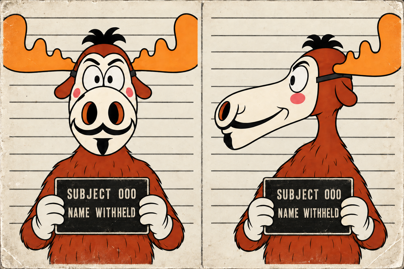 Front and side booking portraits of AnonyMoose